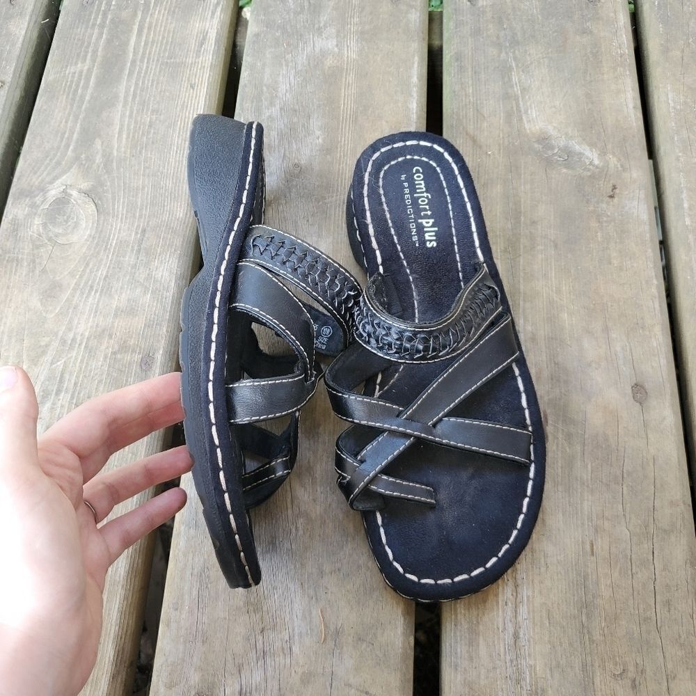 Vintage 90s y2k Bratz‎ Chunky Jammer Platform Strappy Slide Sandals 10 WIDE